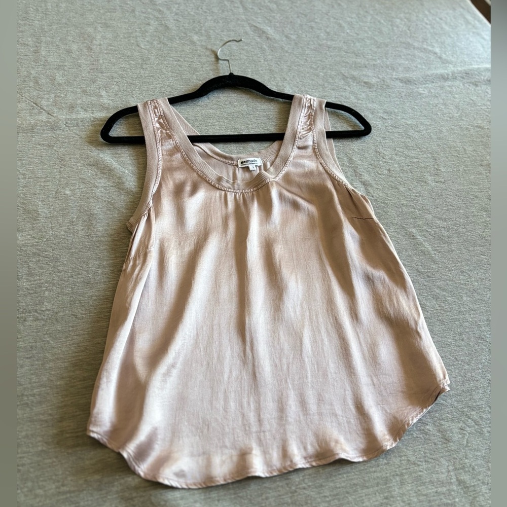 LA Made Blush Pink Satin Tank Top